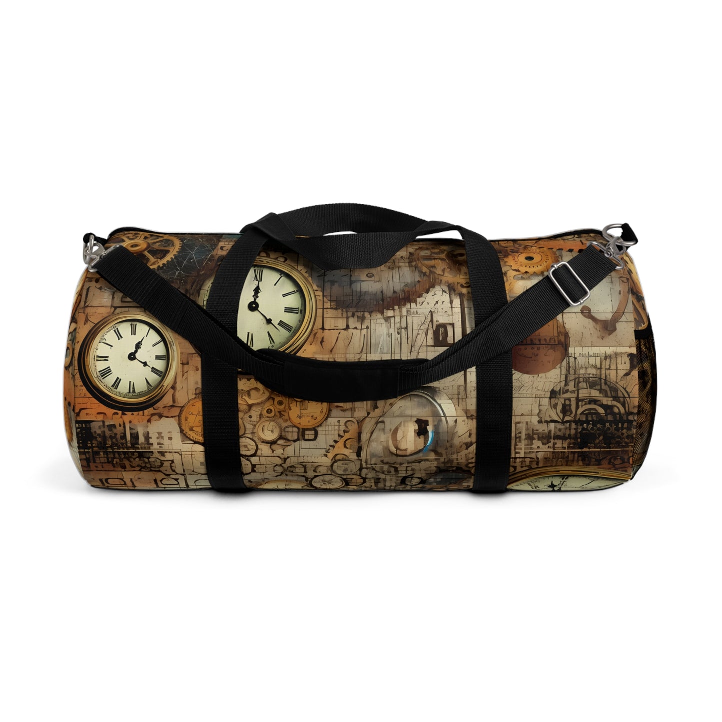 steampunk clock Gym Bag - vintage grunge travel duffel bag
