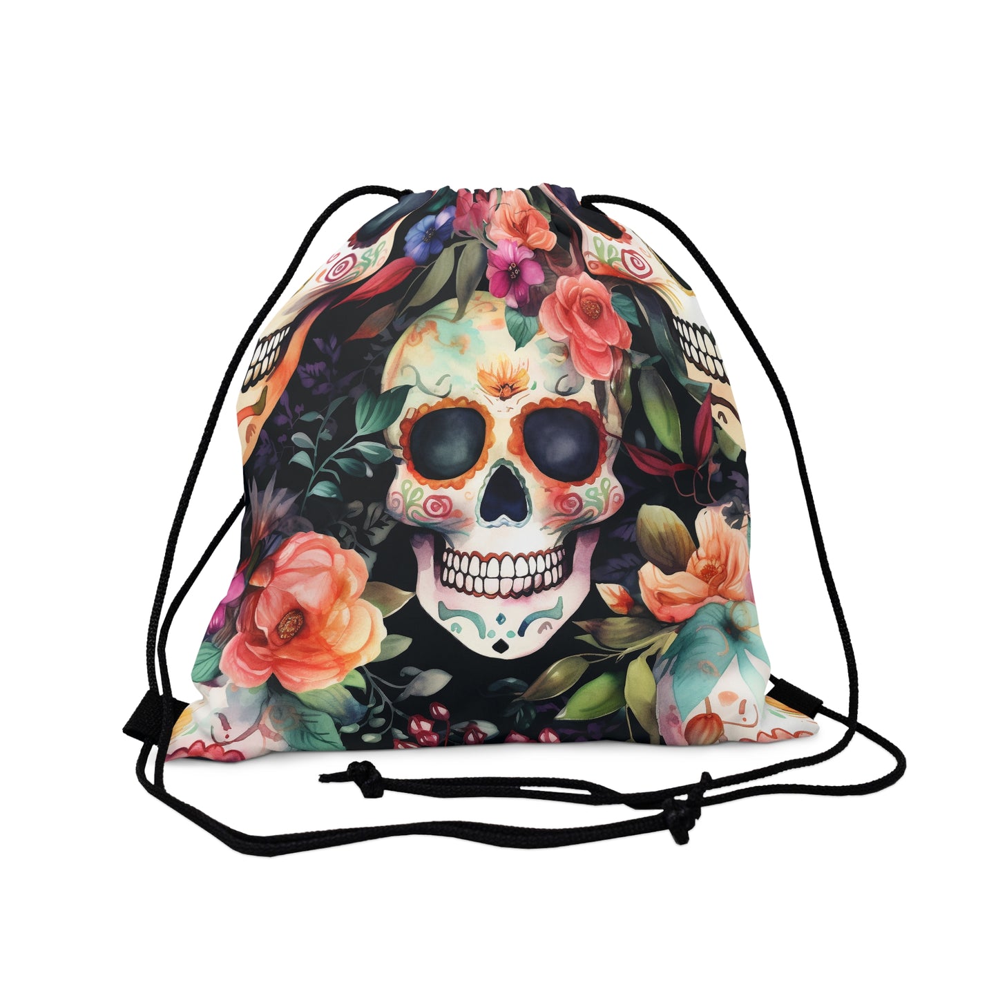 Sugar Skulls Fitness Drawstring Bag - Whimsigoth gym Gear