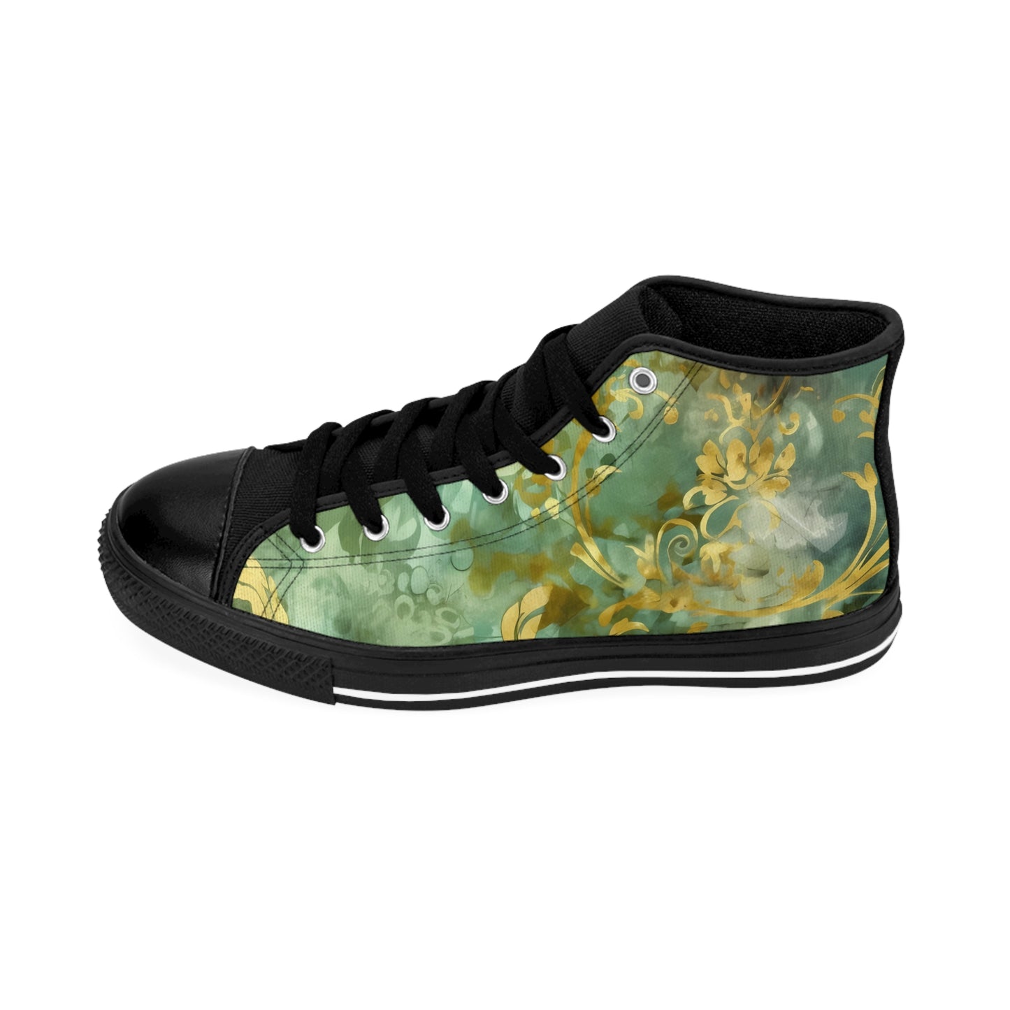 Sage and Gold Damask - Lifting High Top sneakers