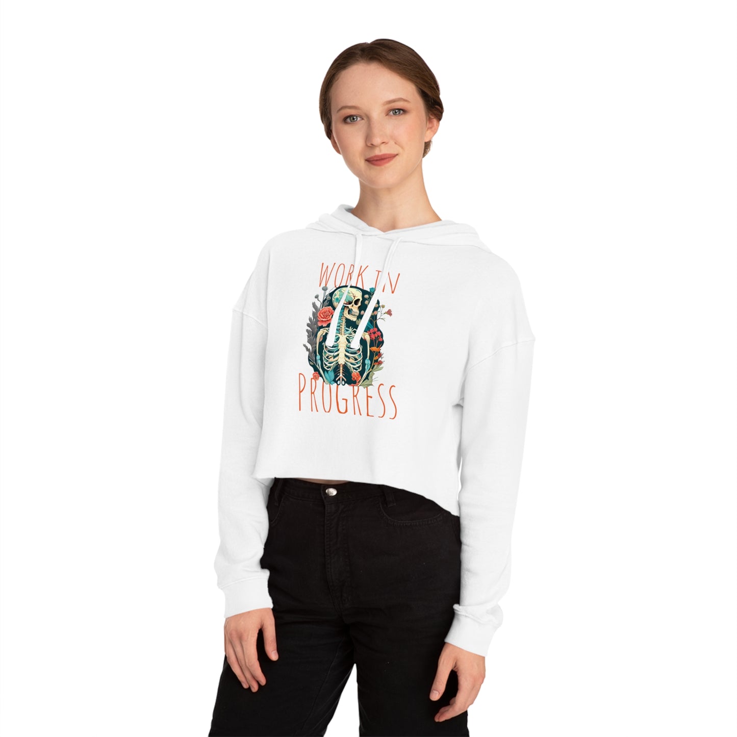 Cropped Hoodie - Work in Progress Skeleton