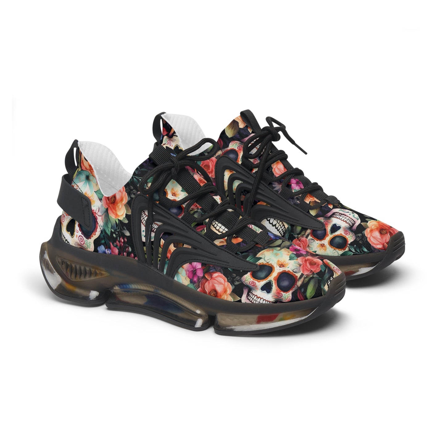 sugar Skull Women's Running Sneakers - Whimsigoth gym gear