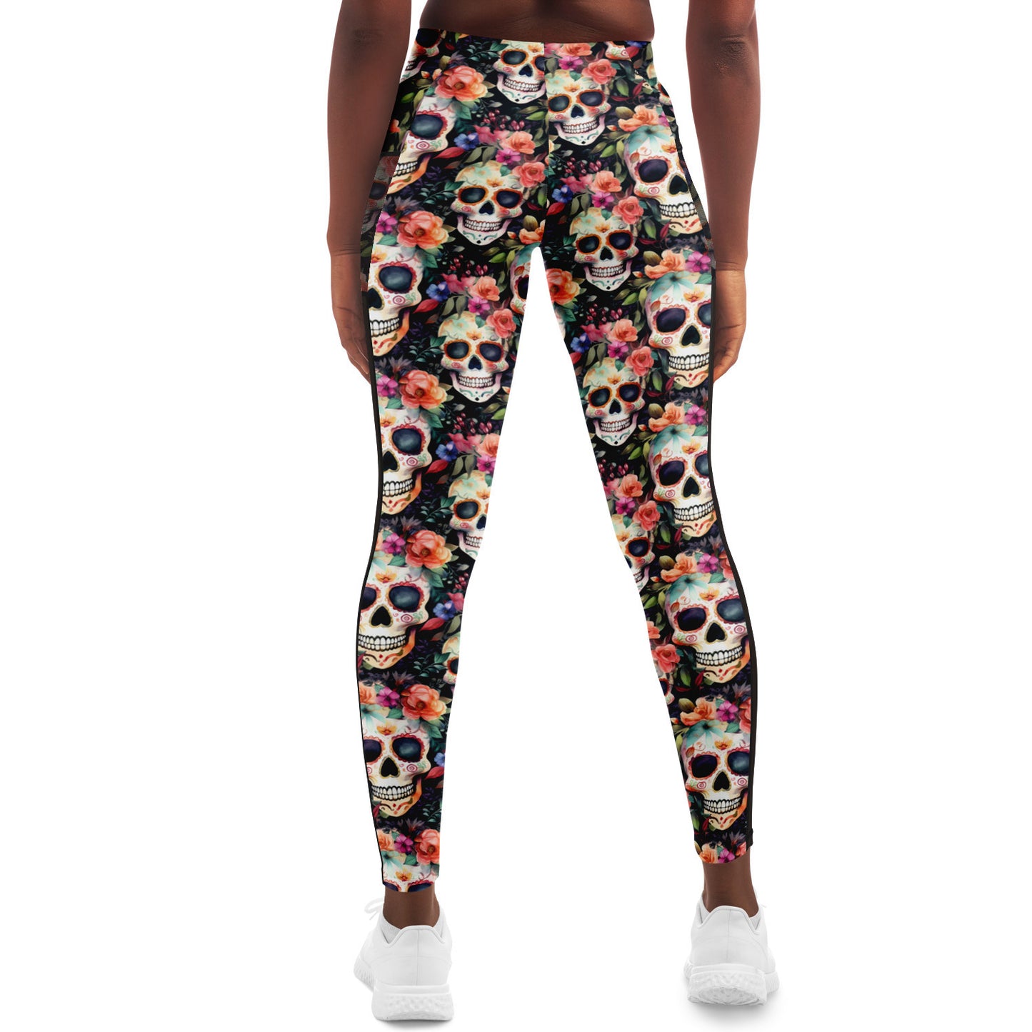 Sugar Skull - Mesh Pocket Performance Leggings