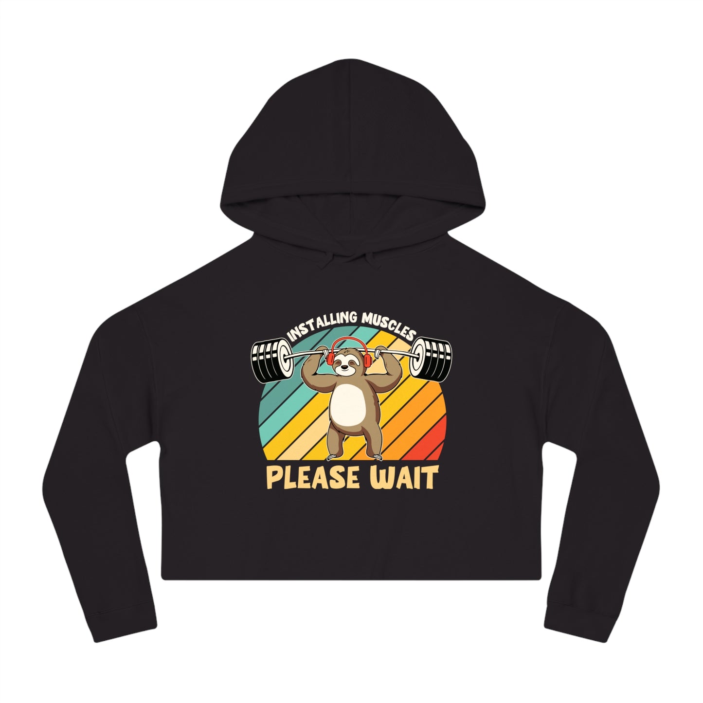 cropped hoodie - Installing muscles