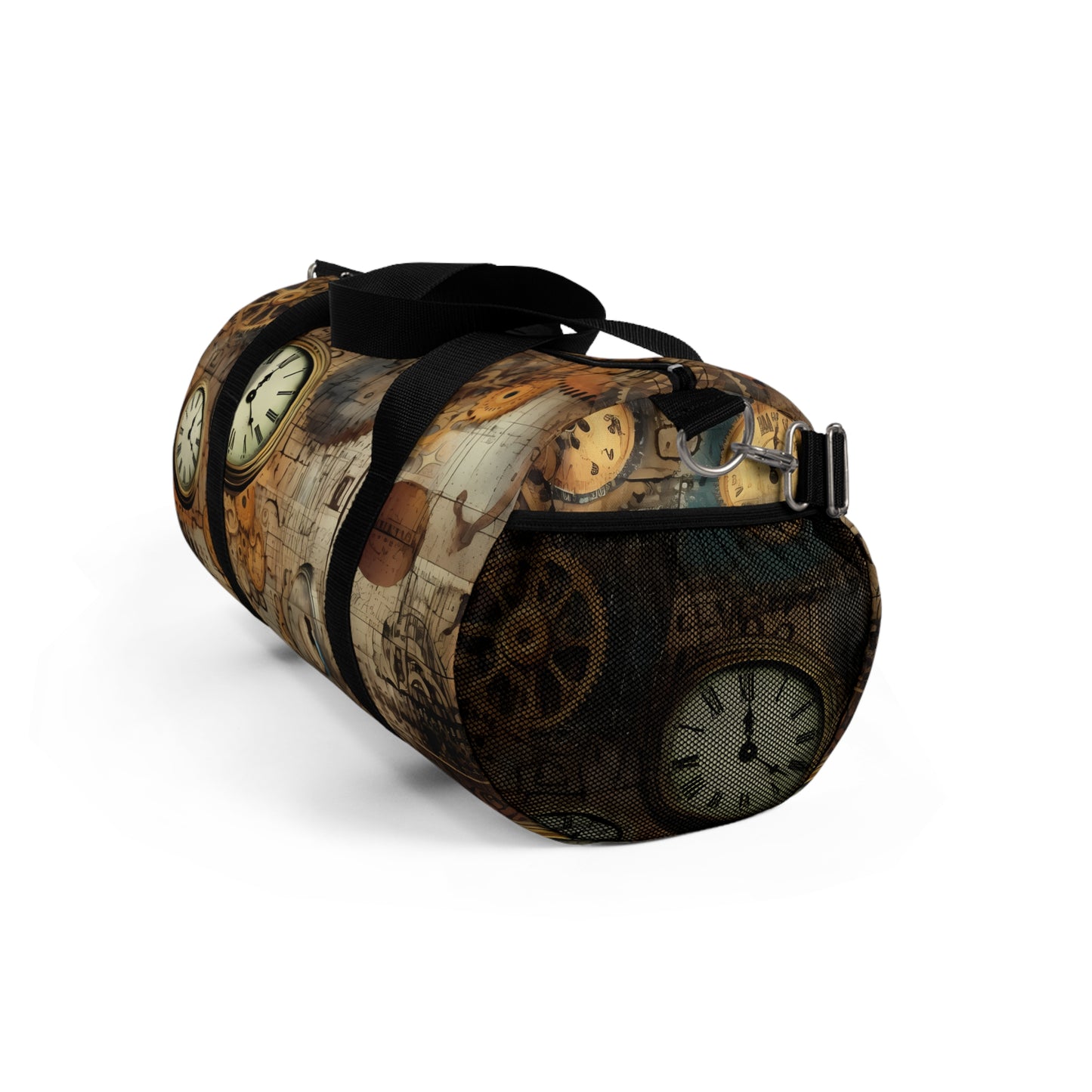 steampunk clock Gym Bag - vintage grunge travel duffel bag