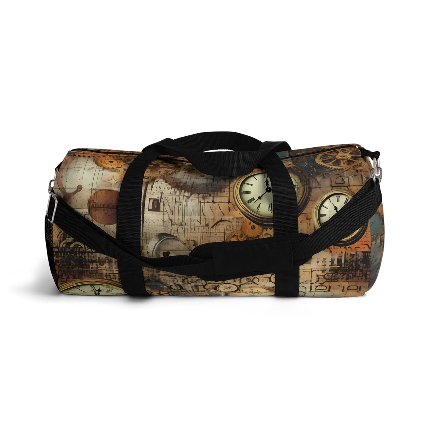 steampunk clock Gym Bag - vintage grunge travel duffel bag