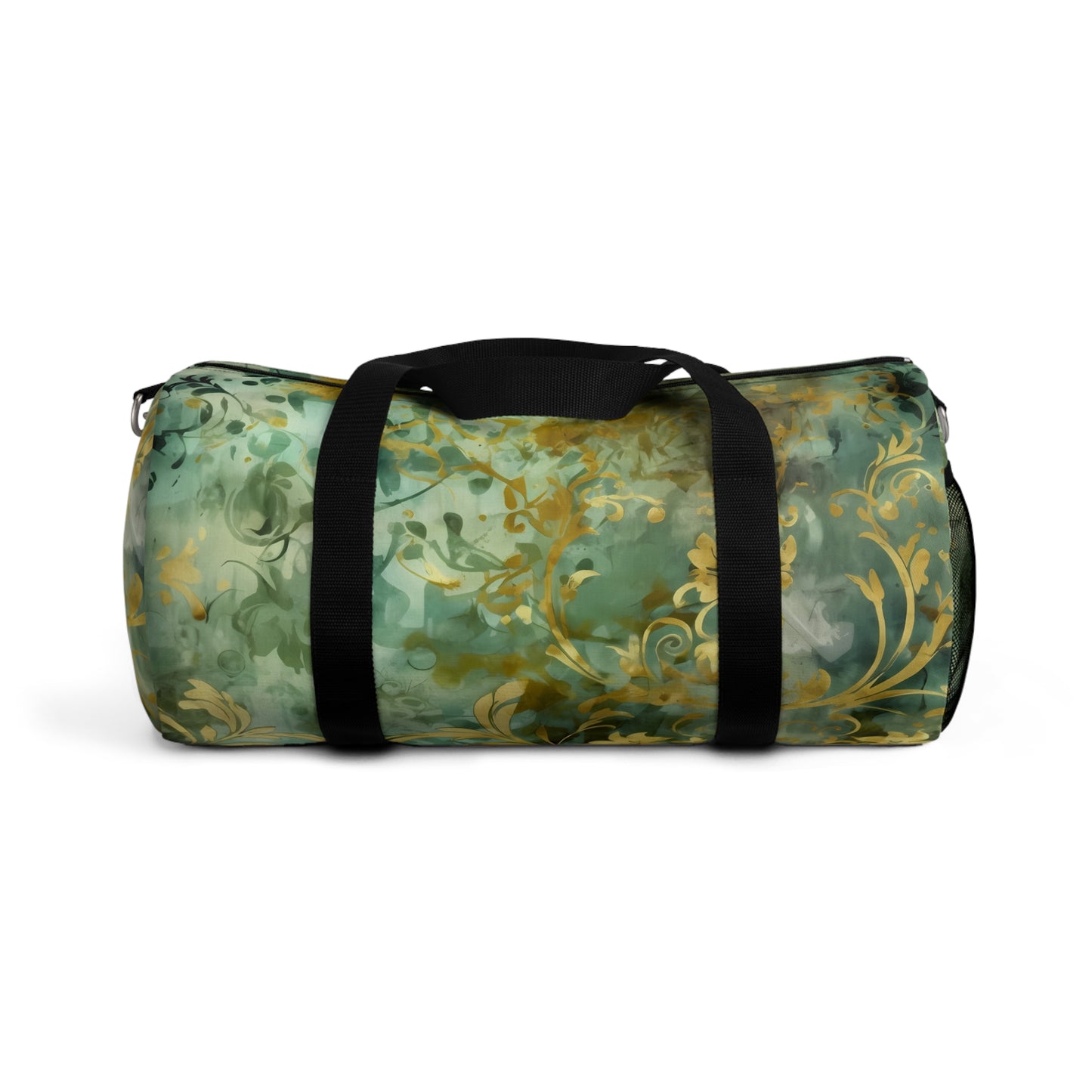 Sage and Gold Damask Gym Bag - yoga duffle bag