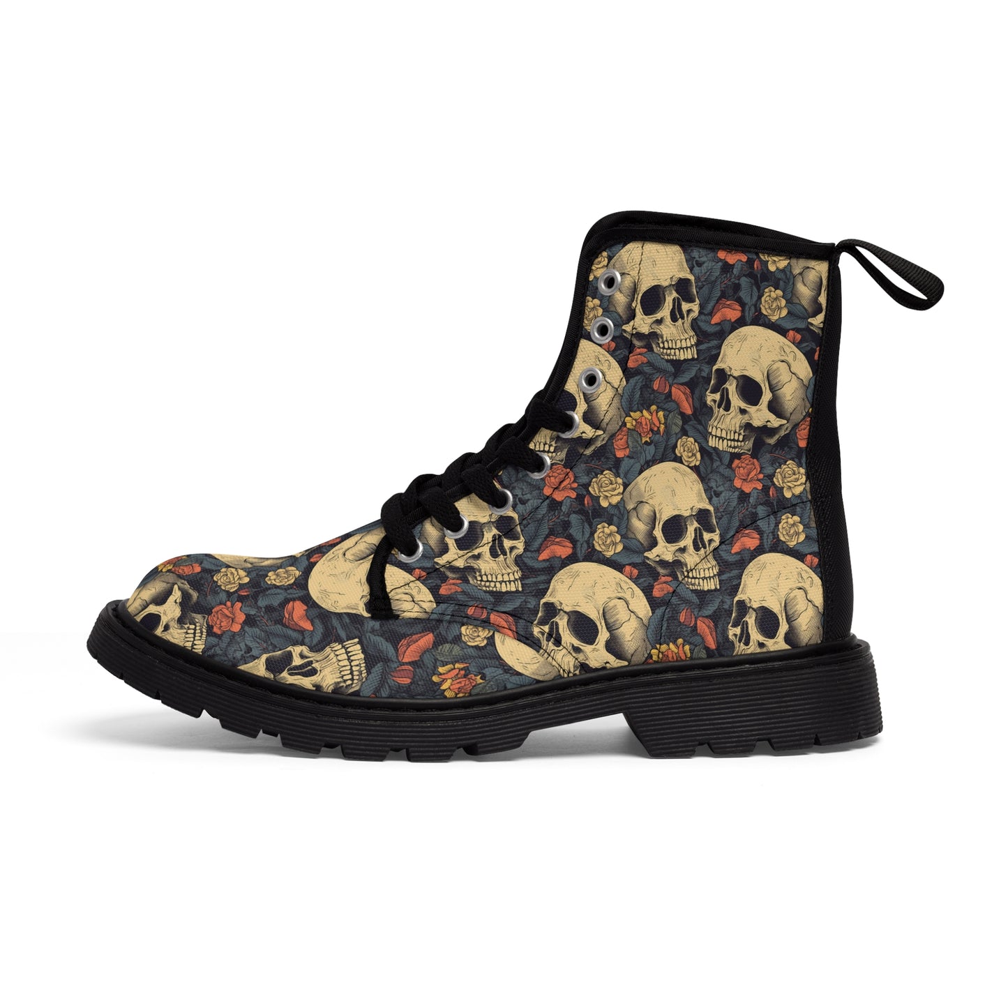 Canvas Boots - Vintage Skull