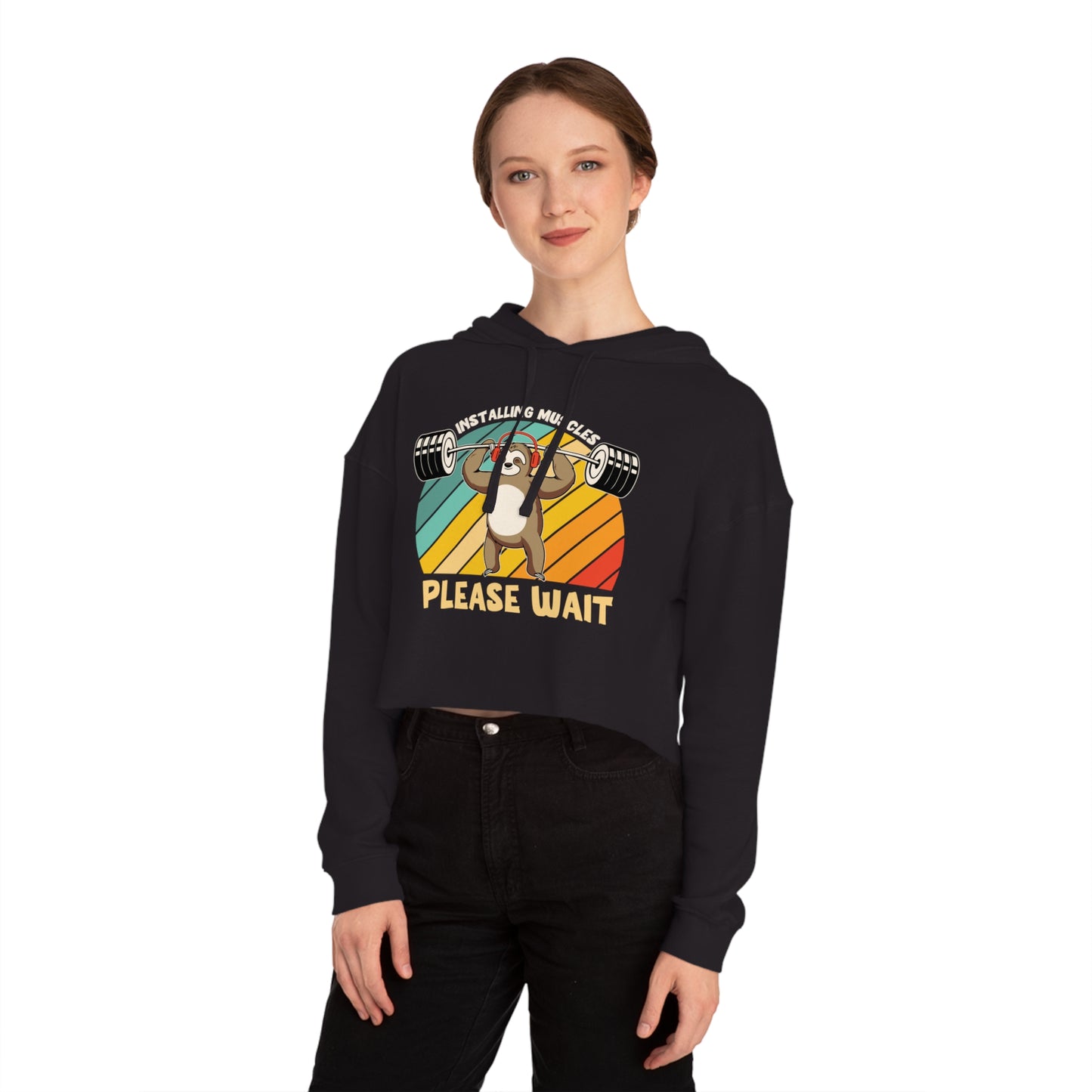 cropped hoodie - Installing muscles
