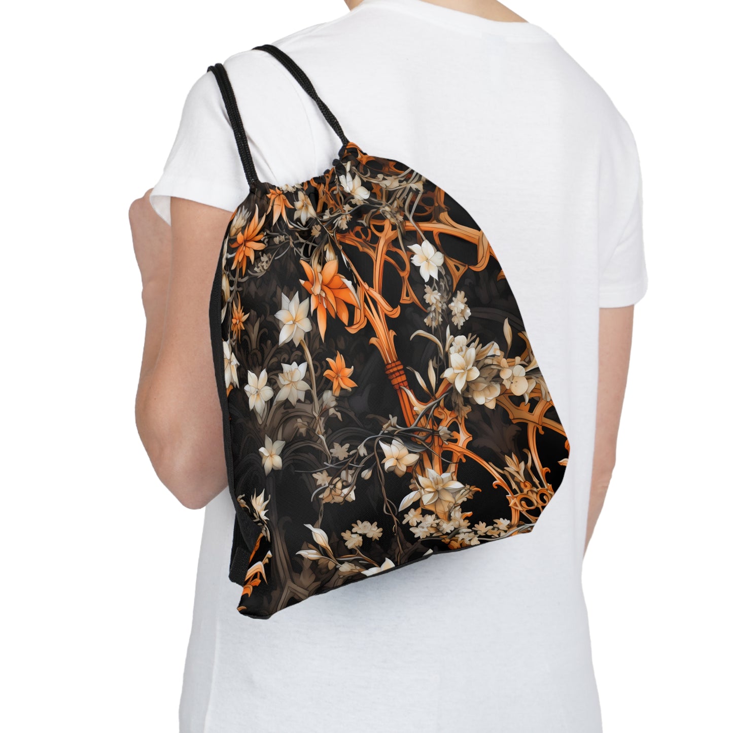 Witchy Garden Vines Athletic Drawstring Bag