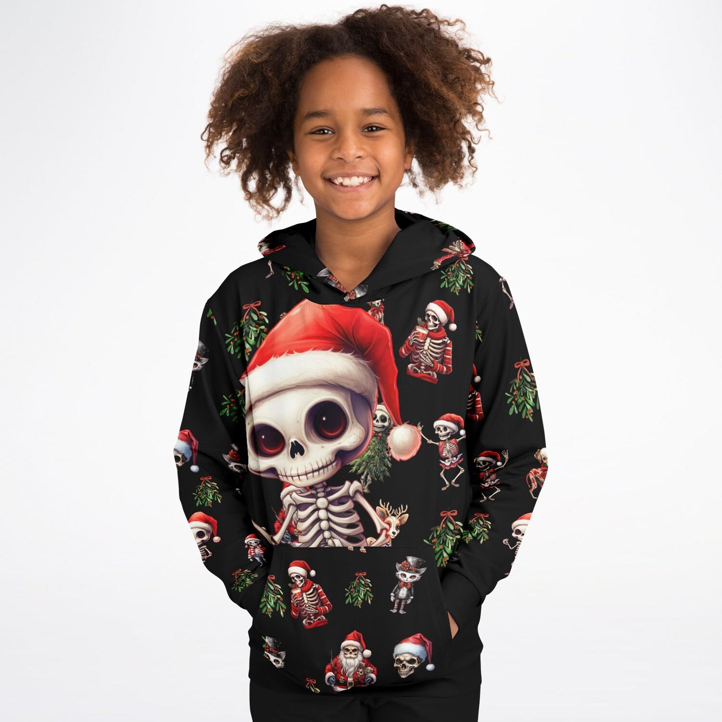 Skeleton Christmas - Kids Athletic Hoodie