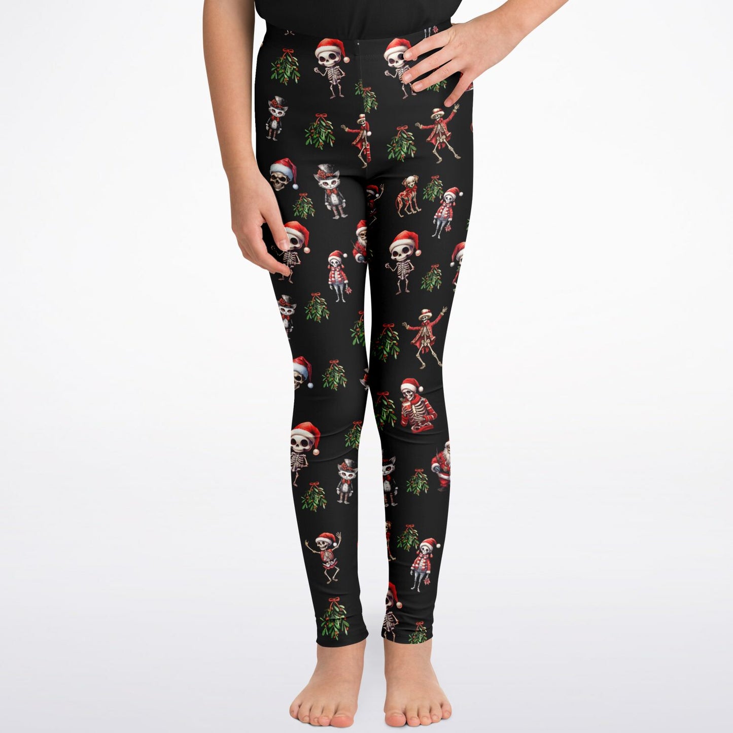 Festive Skeleton - youth leggings