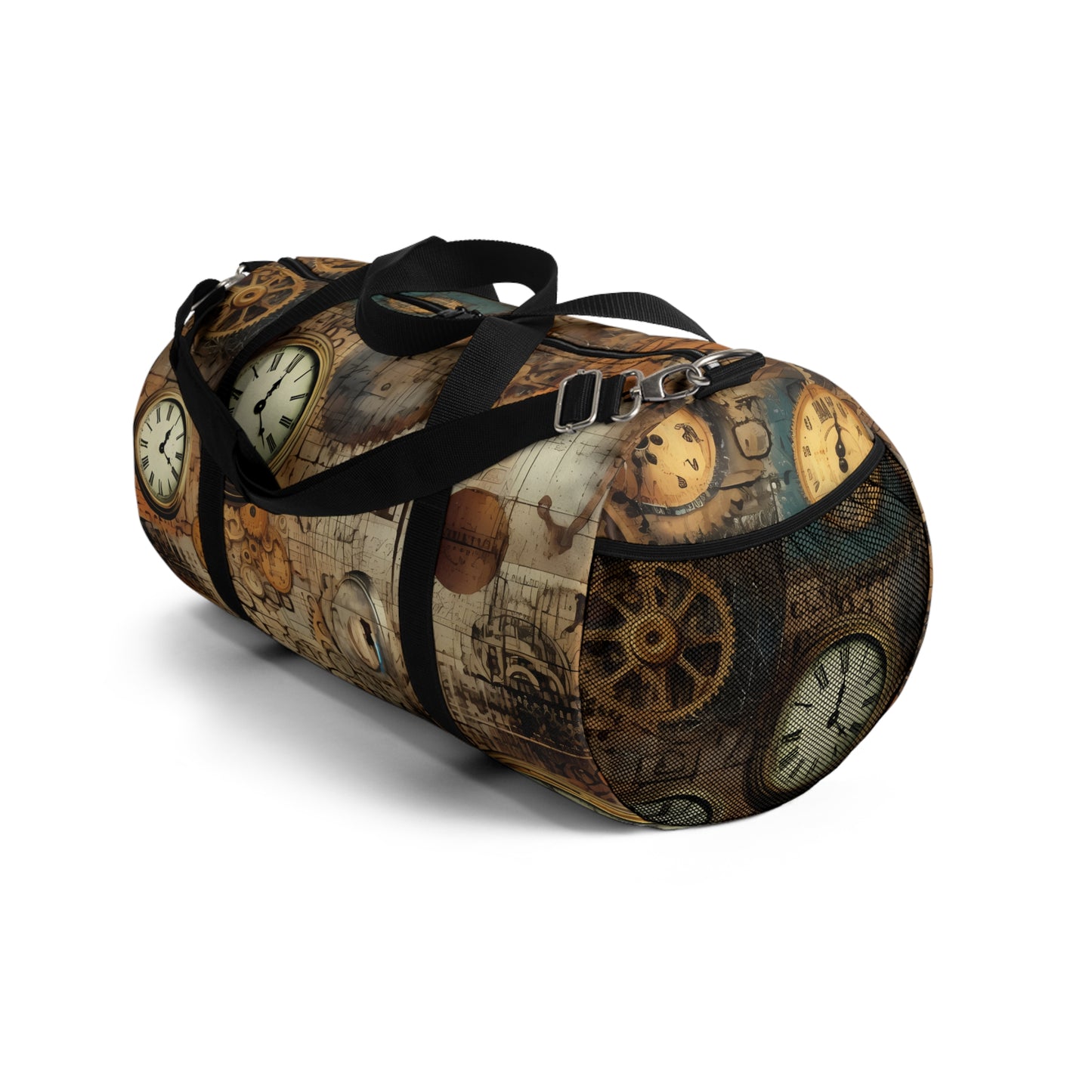 steampunk clock Gym Bag - vintage grunge travel duffel bag