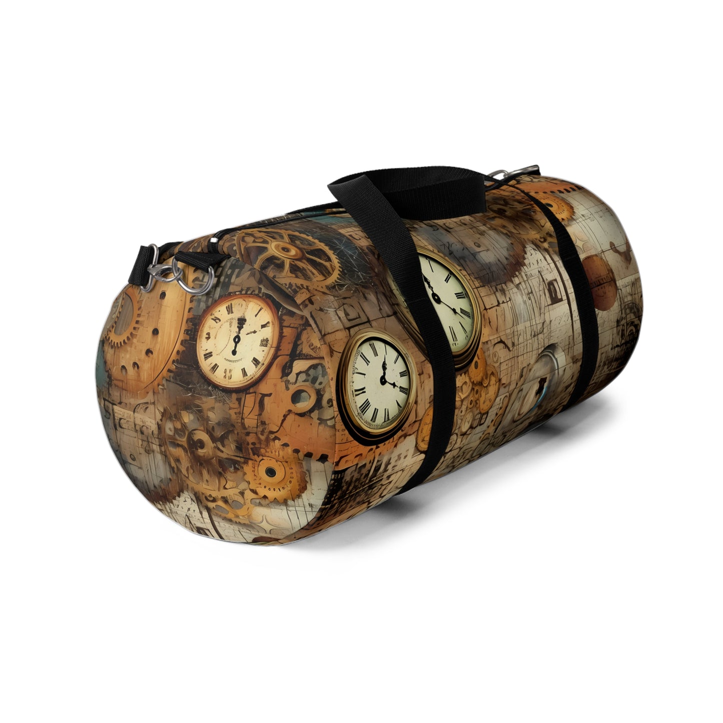 steampunk clock Gym Bag - vintage grunge travel duffel bag