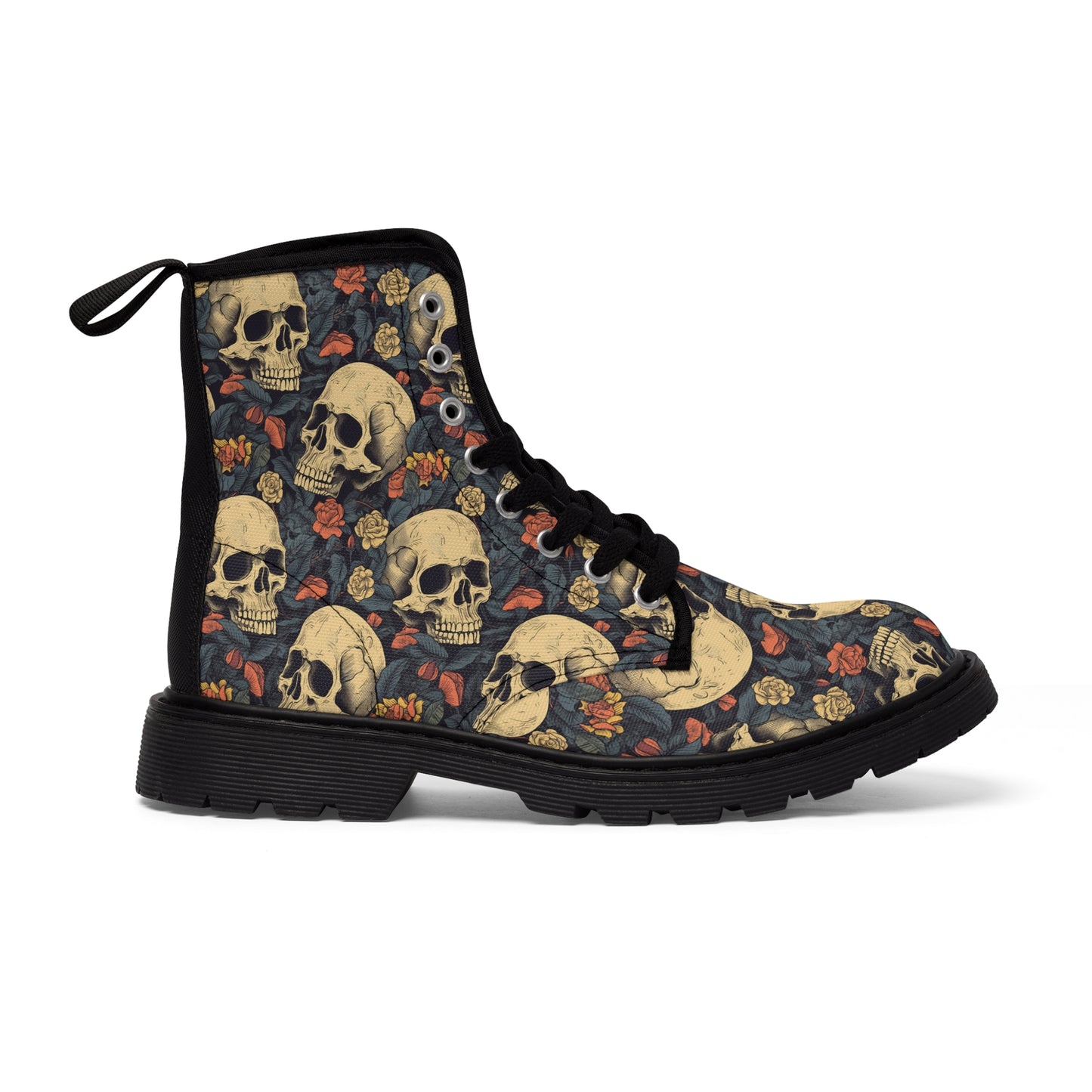Canvas Boots - Vintage Skull
