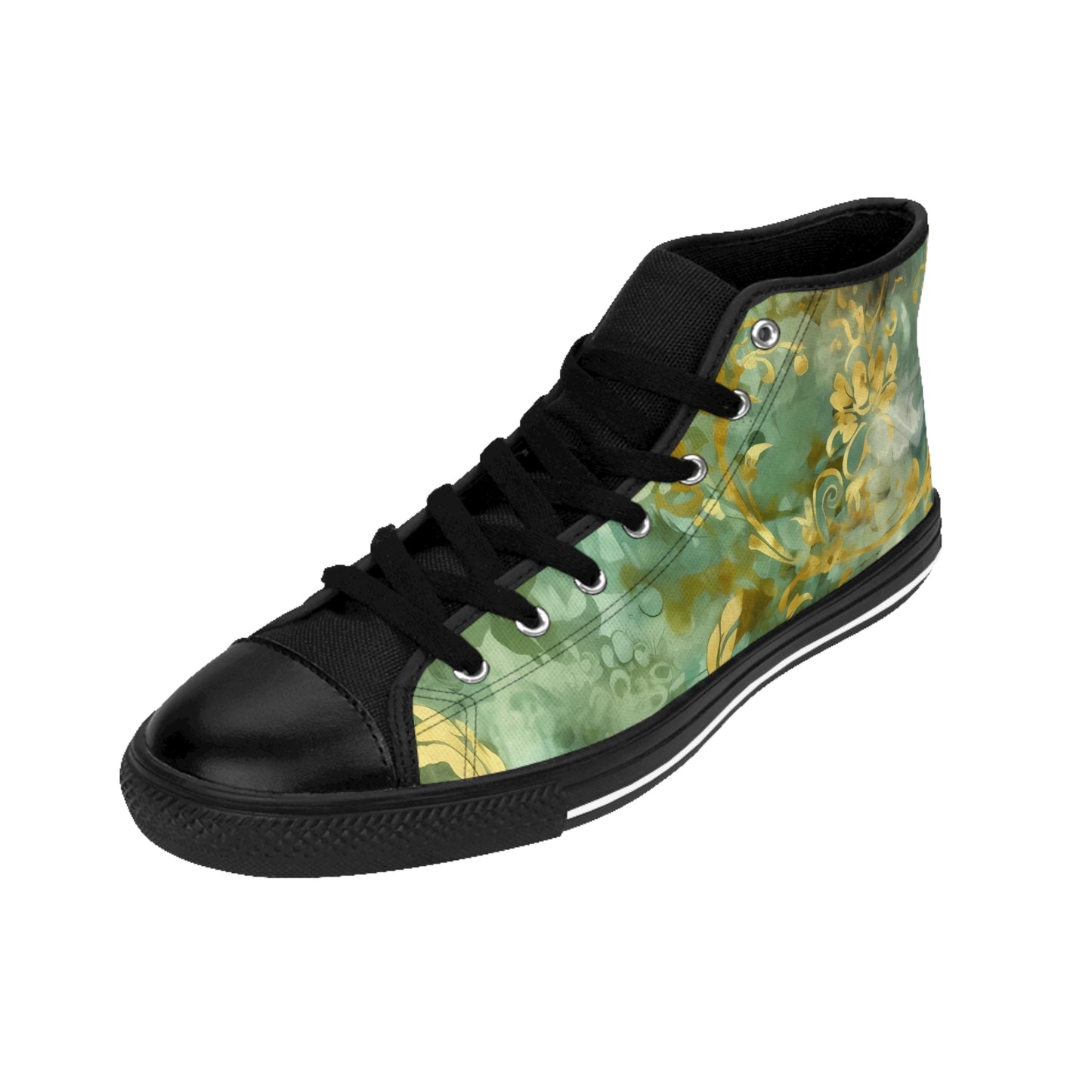 Sage and Gold Damask - Lifting High Top sneakers