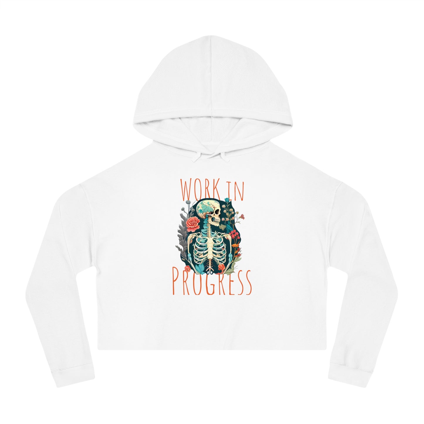 Cropped Hoodie - Work in Progress Skeleton
