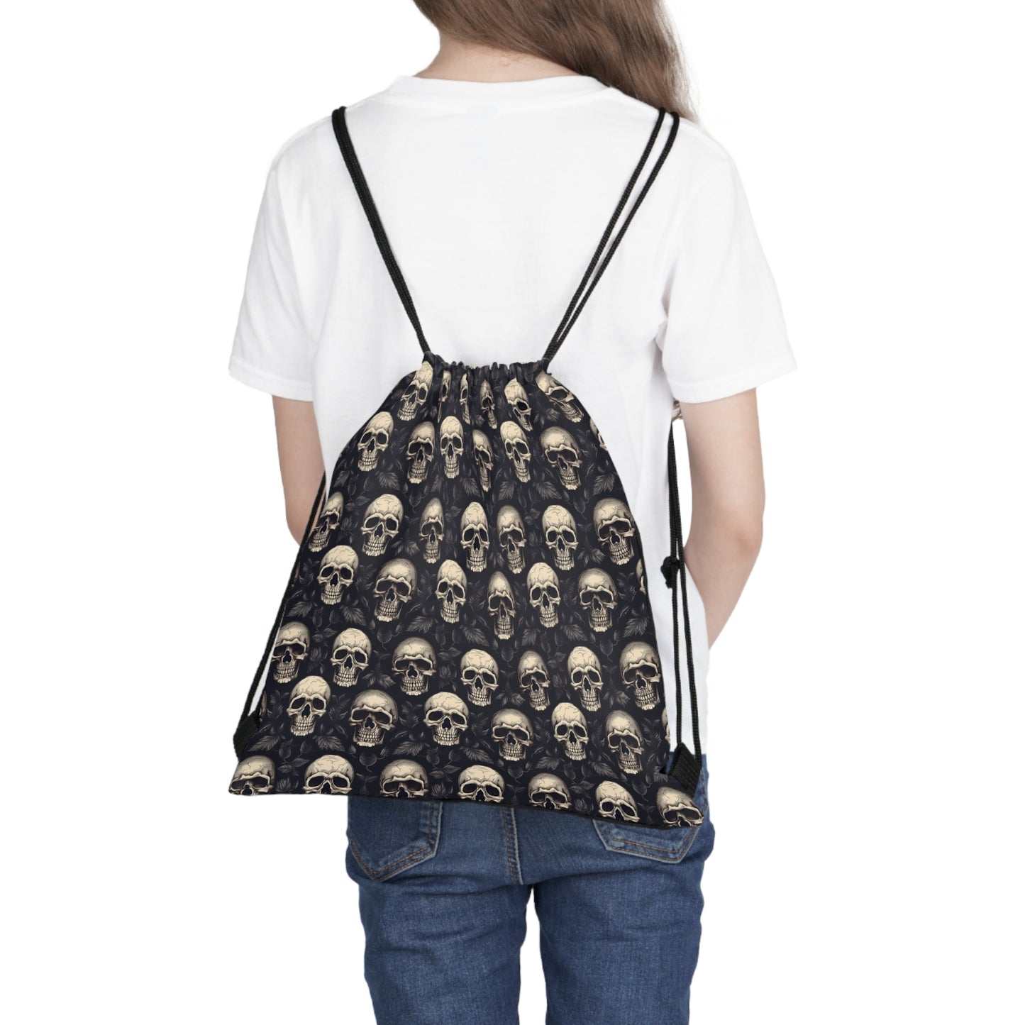 Skull Fitness Drawstring Bag - Goth gym gear
