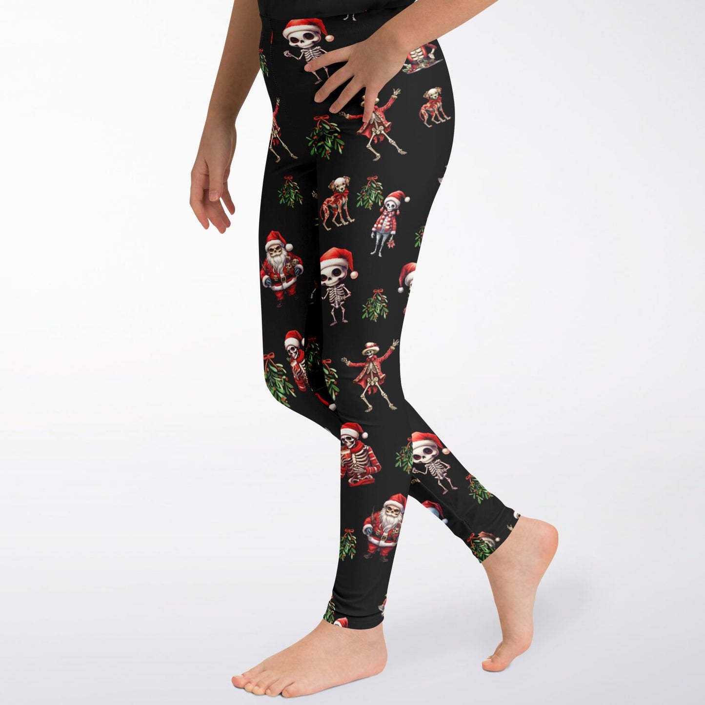 Skeleton Christmas - Kids Athletic Leggings