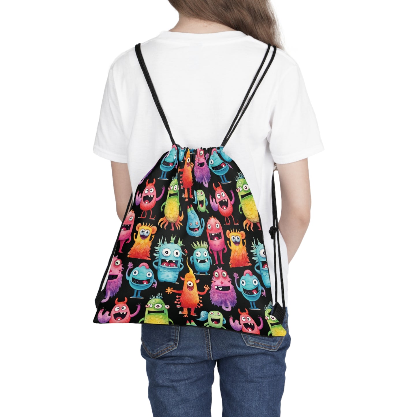Fitness Drawstring Bag - cheerful monster
