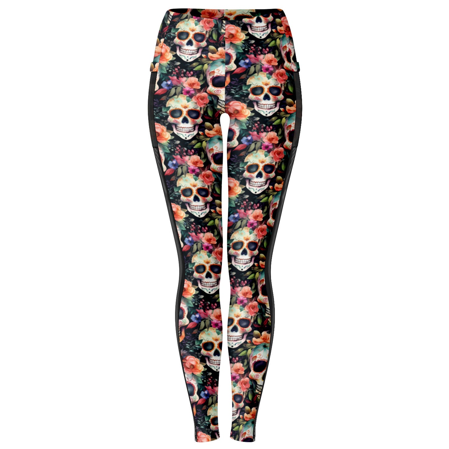 Sugar Skull - Mesh Pocket Performance Leggings