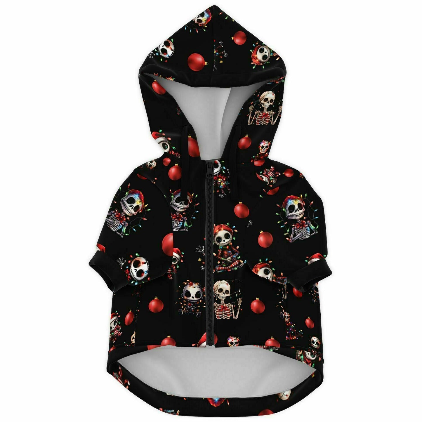 Skeleton Christmas - Athletic Dog Zip-Up Hoodie