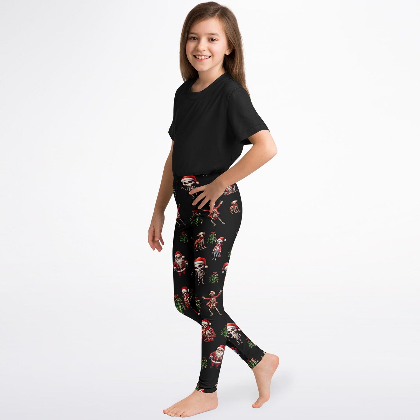 Skeleton Christmas - Kids Athletic Leggings