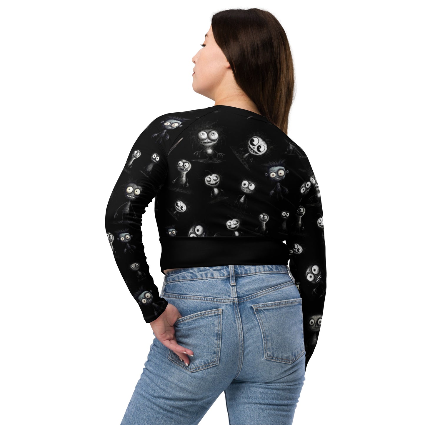 Eco Friendly long-sleeve crop top - Misfit "Monster in the Gym"