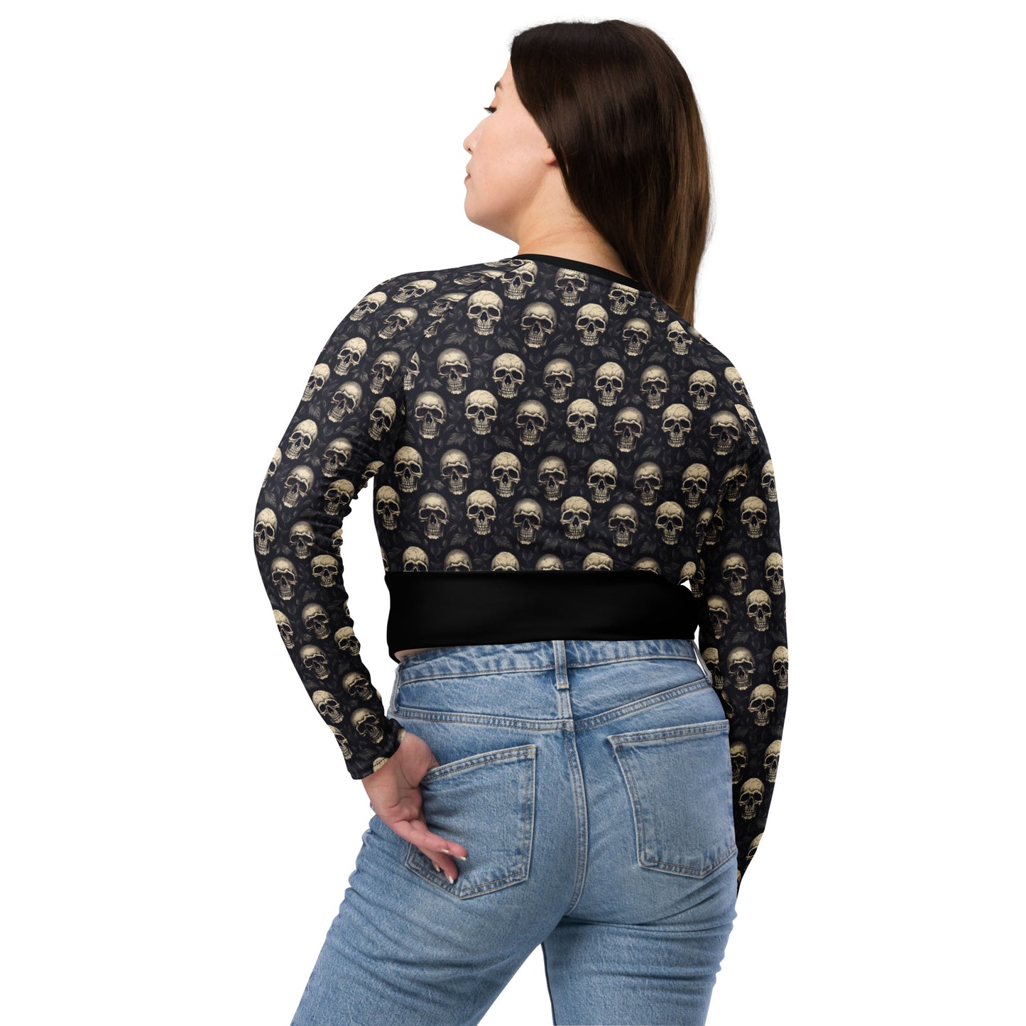 Recycled long-sleeve crop top