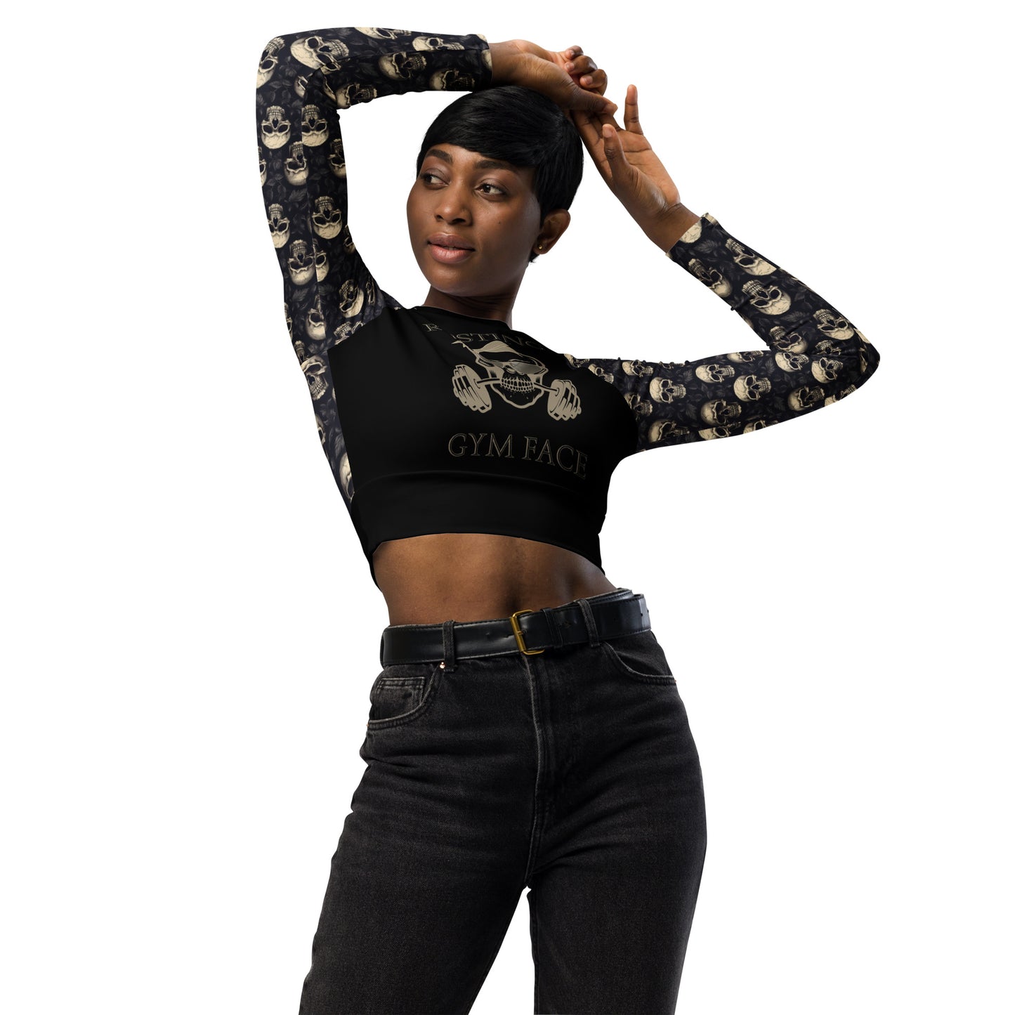 Recycled long-sleeve crop top