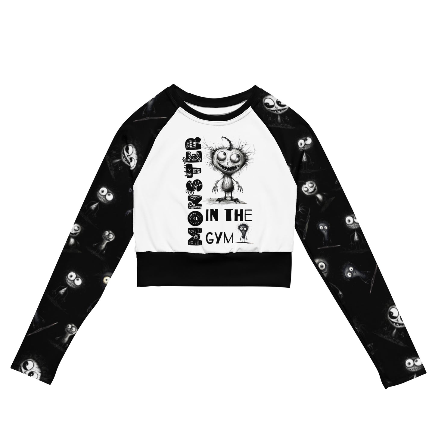 Eco Friendly long-sleeve crop top - Misfit "Monster in the Gym"