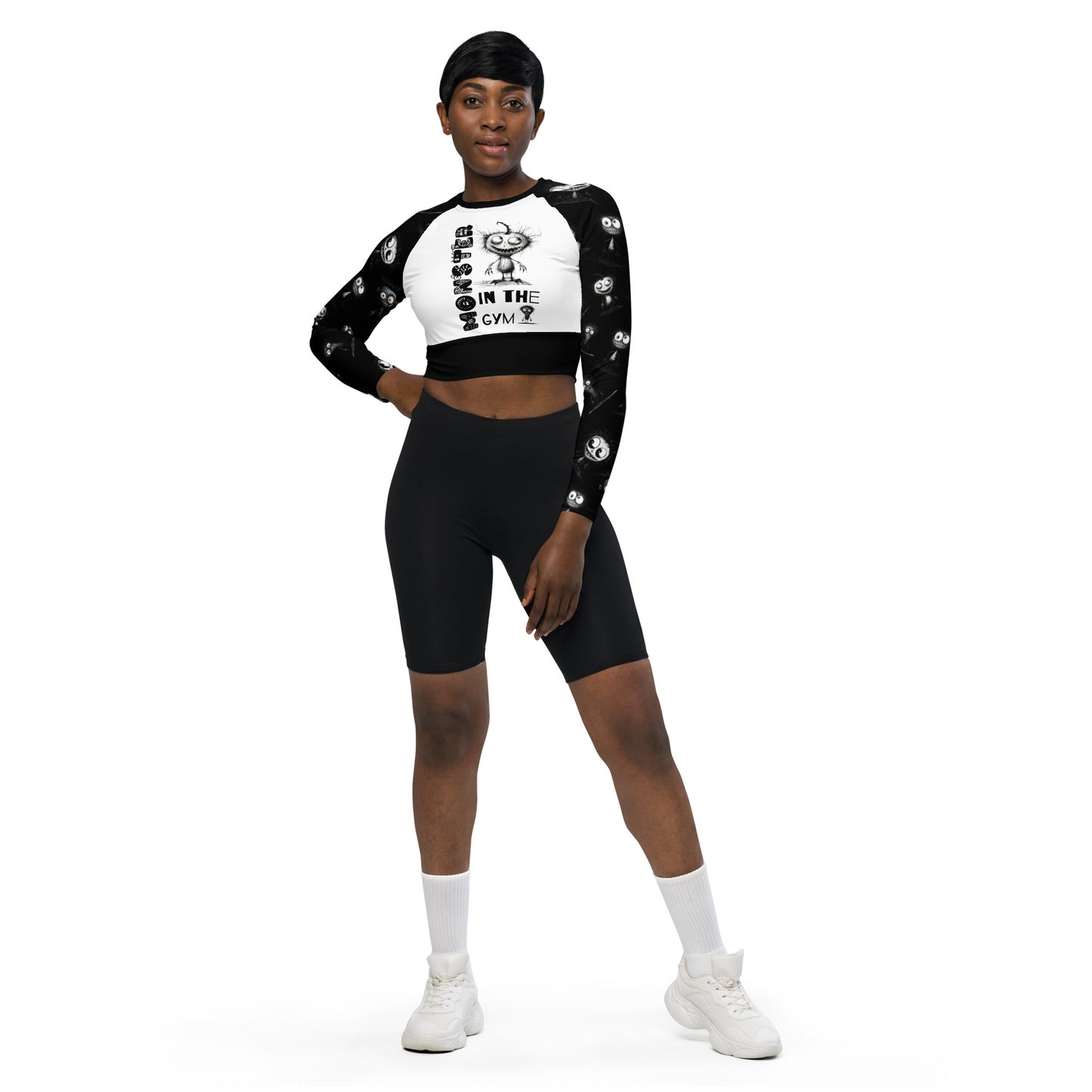 Eco Friendly long-sleeve crop top - Misfit "Monster in the Gym"