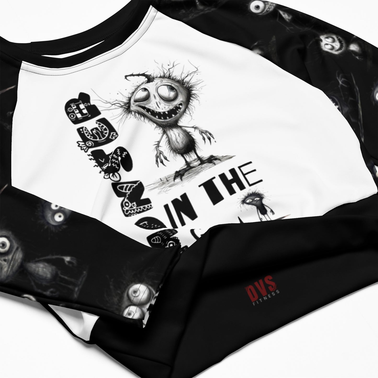 Eco Friendly long-sleeve crop top - Misfit "Monster in the Gym"