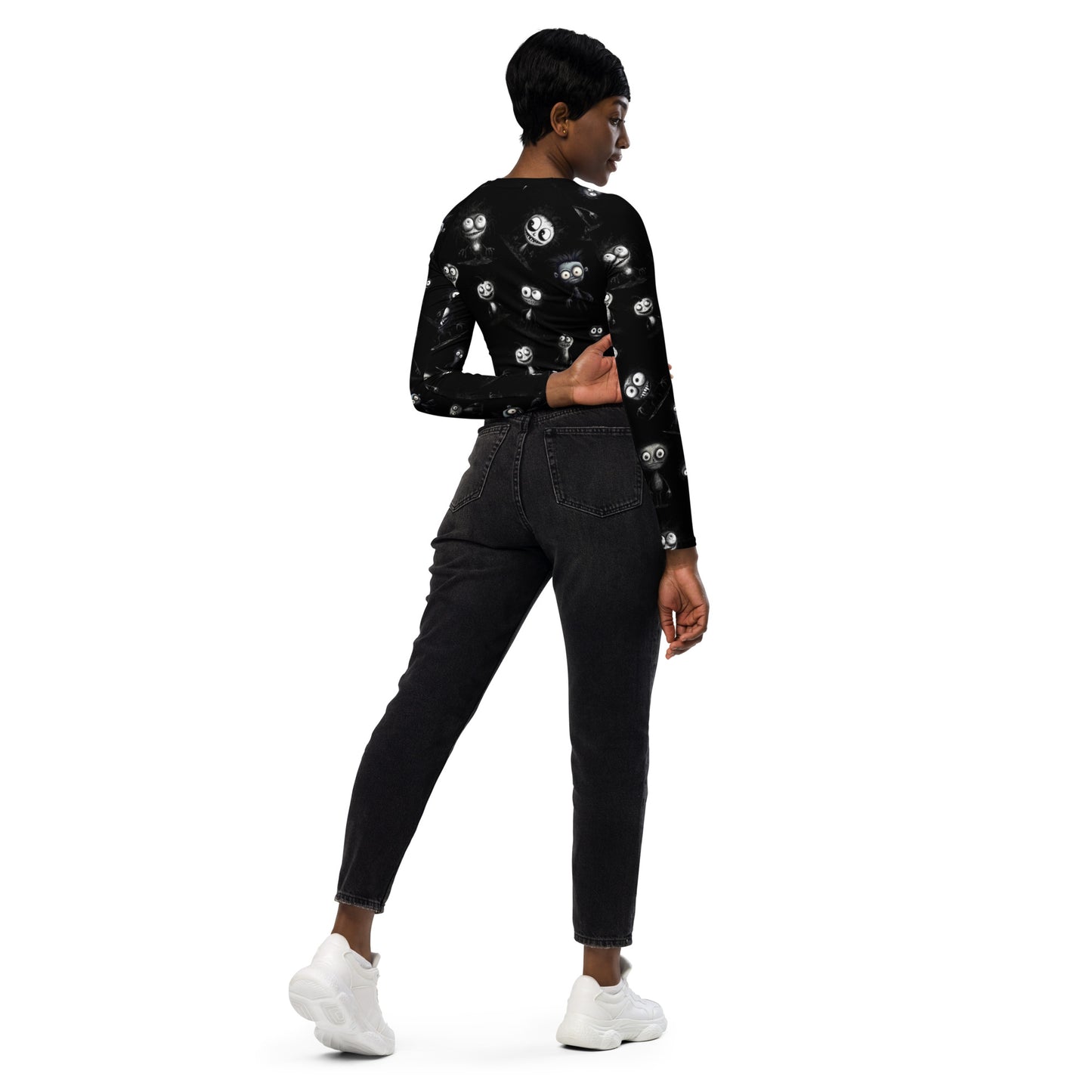 Eco Friendly long-sleeve crop top - Misfit "Monster in the Gym"