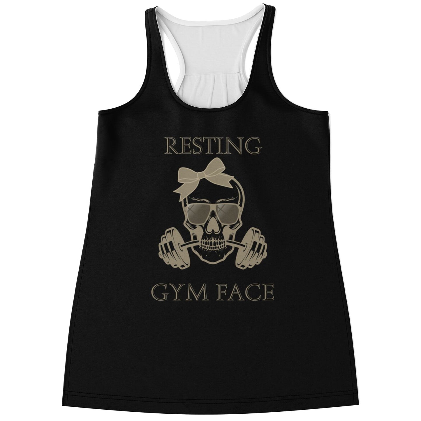 "Resting Gym Face" Skull - Racerback Tank Top