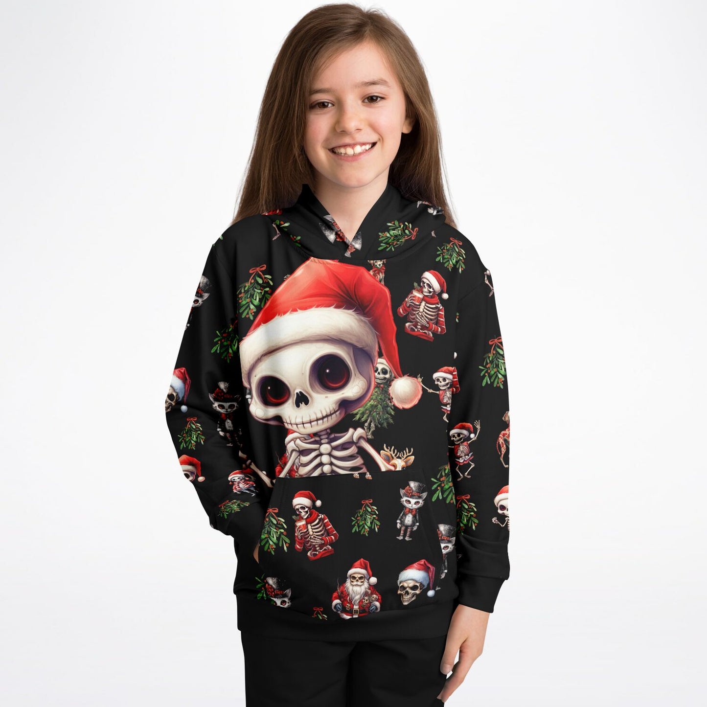 Skeleton Christmas - Kids Athletic Hoodie