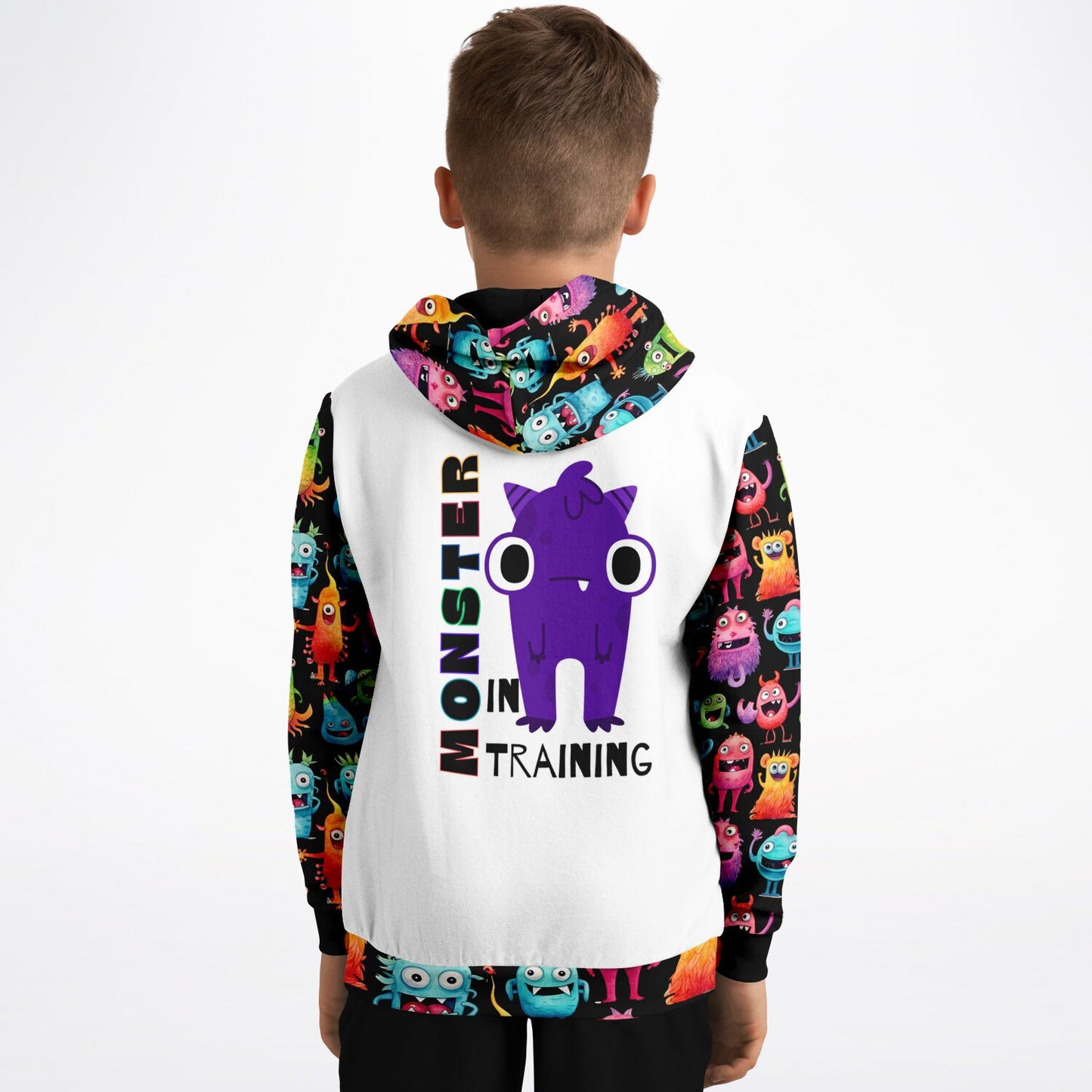 Cheerful Monster in training - Athletic Kids Hoodie
