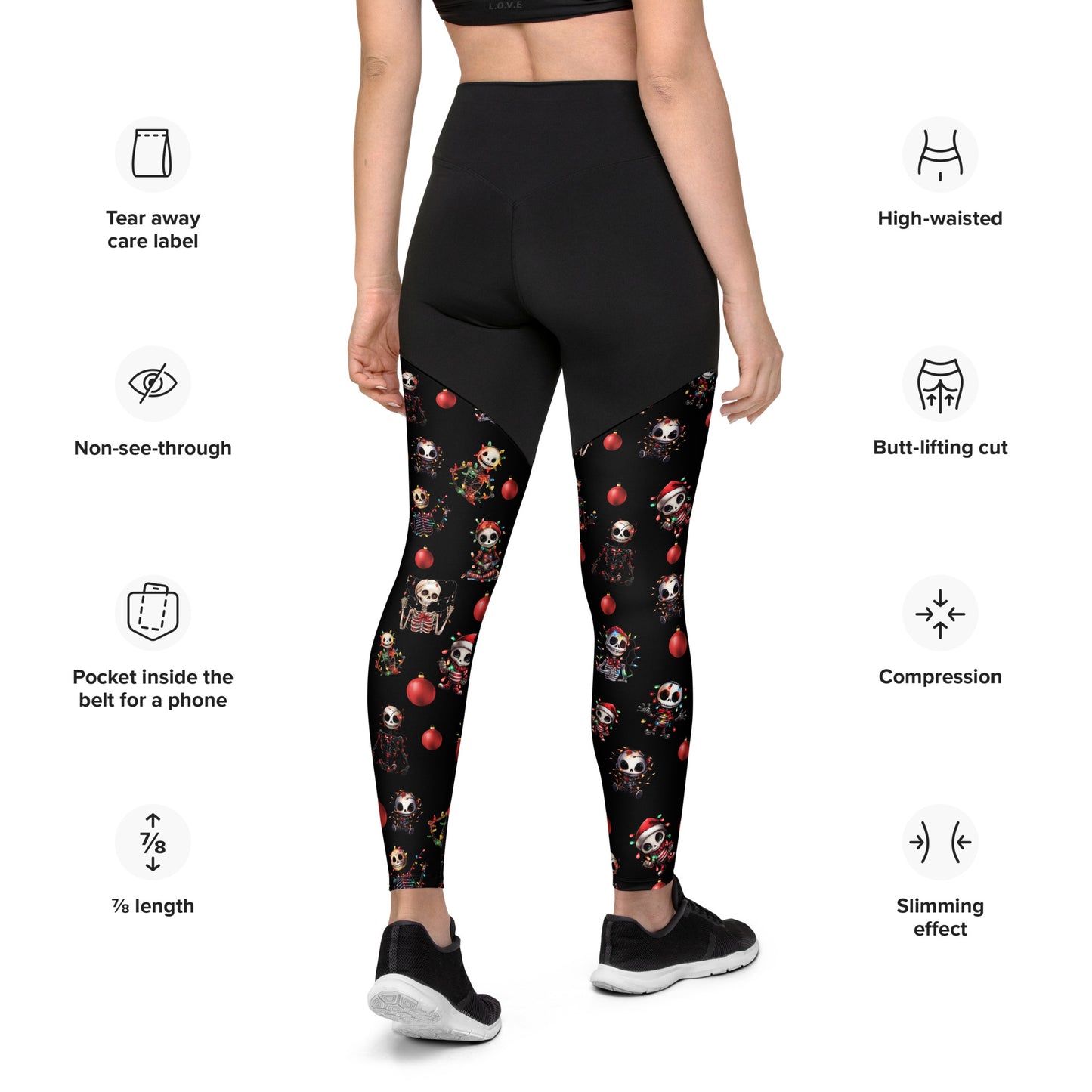 Performance Leggings - Festive Skeleton