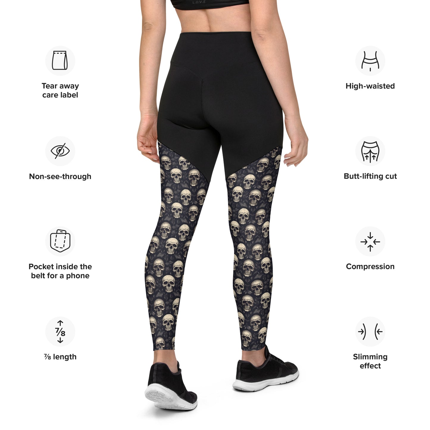 Performance Leggings - Gothic Skull