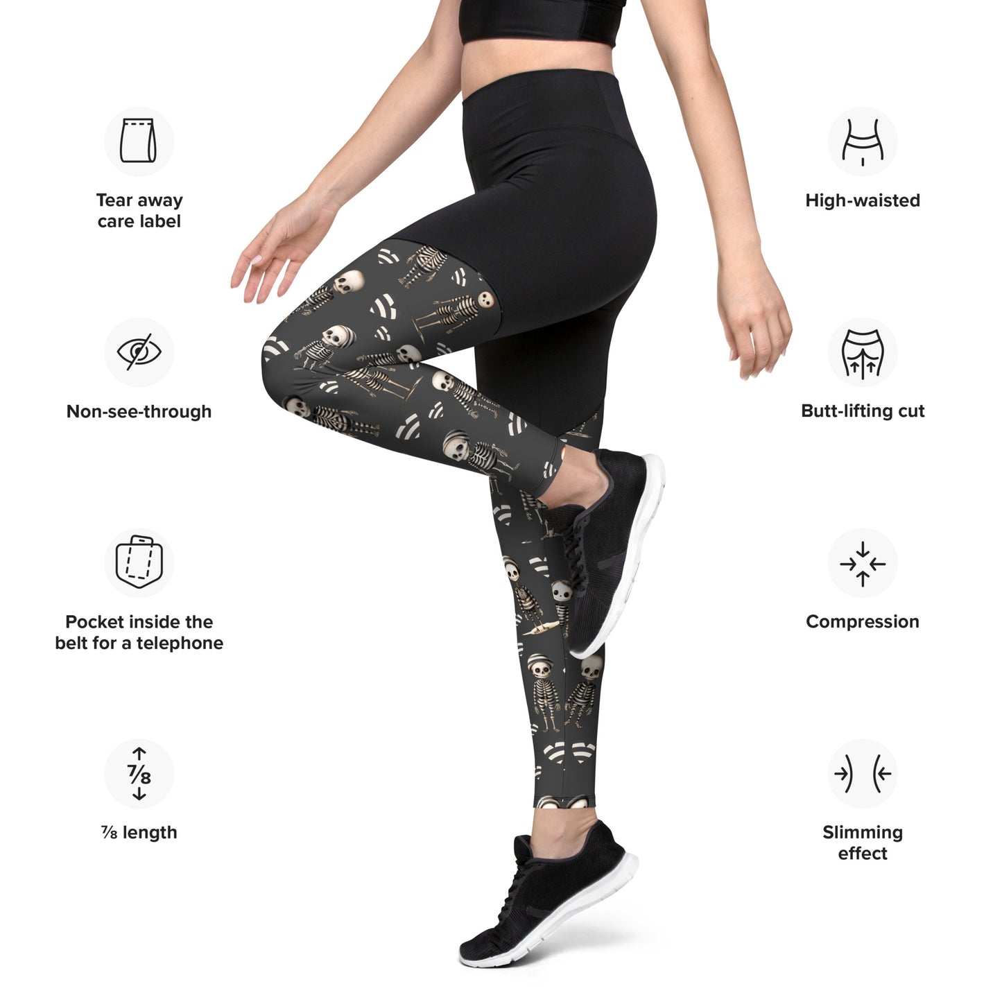 Performance Leggings - Jailhouse Skeleton