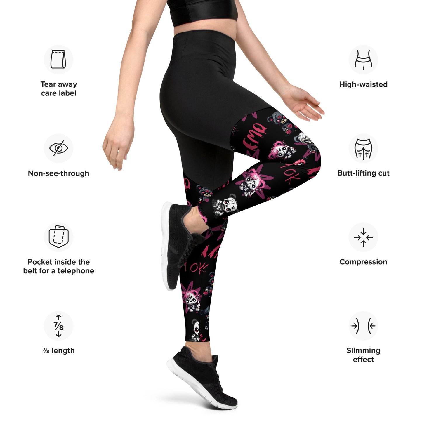 Performance Leggings - Emo Teddy Gang