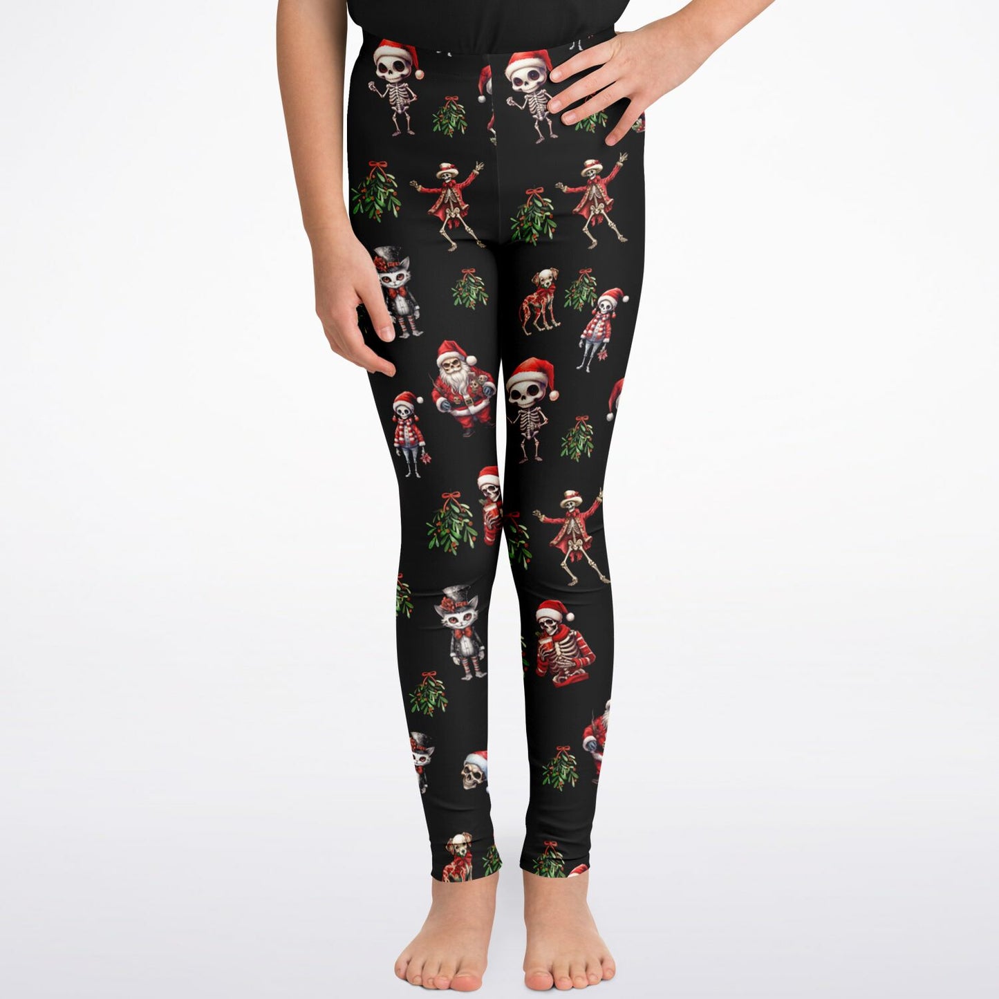 Skeleton Christmas - Kids Athletic Leggings