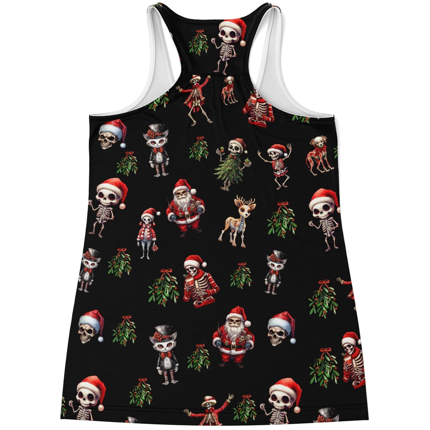 Skeleton Christmas "Eat Lift Be Merry" - Racerback Tank Top