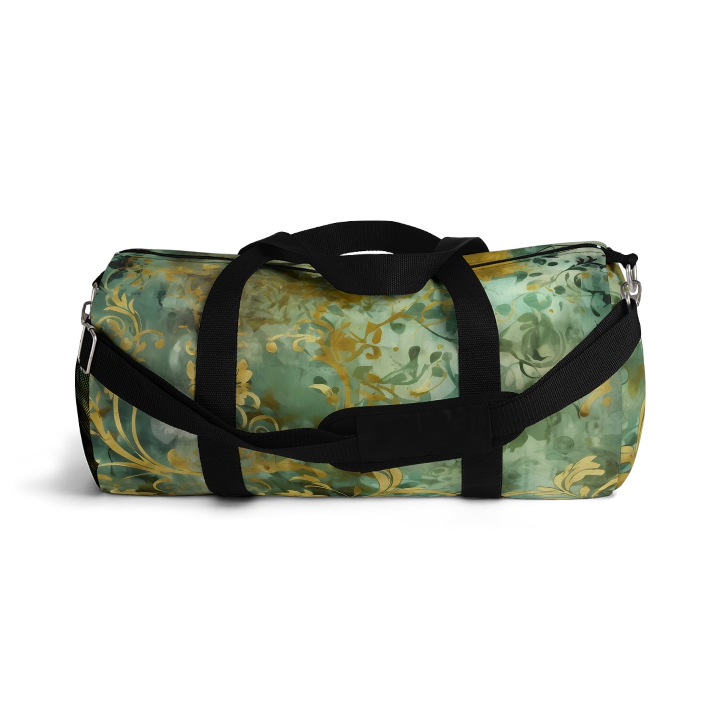 Sage and Gold Damask Gym Bag - yoga duffle bag