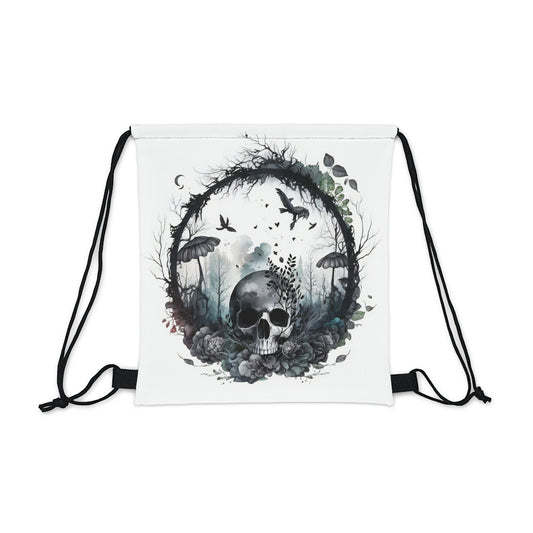 Dark Skull Garden Athletic Drawstring Bag