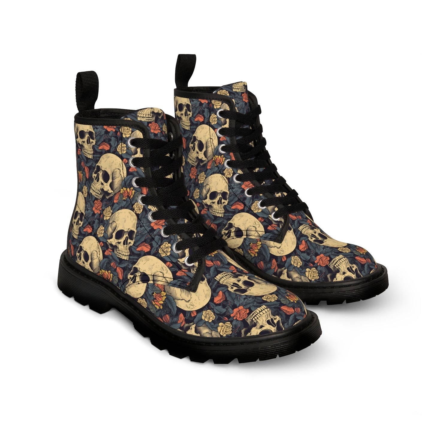 Canvas Boots - Vintage Skull