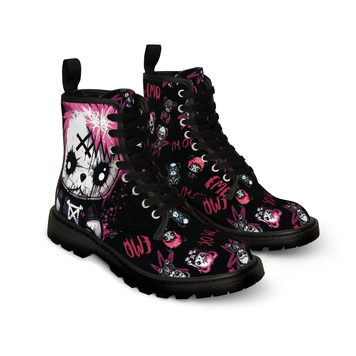 Canvas Boots - Emo Teddy