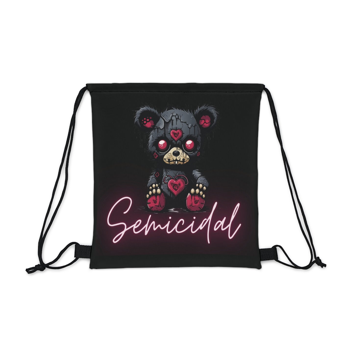 Fitness Drawstring Bag - Emo Teddy 'semicidal'