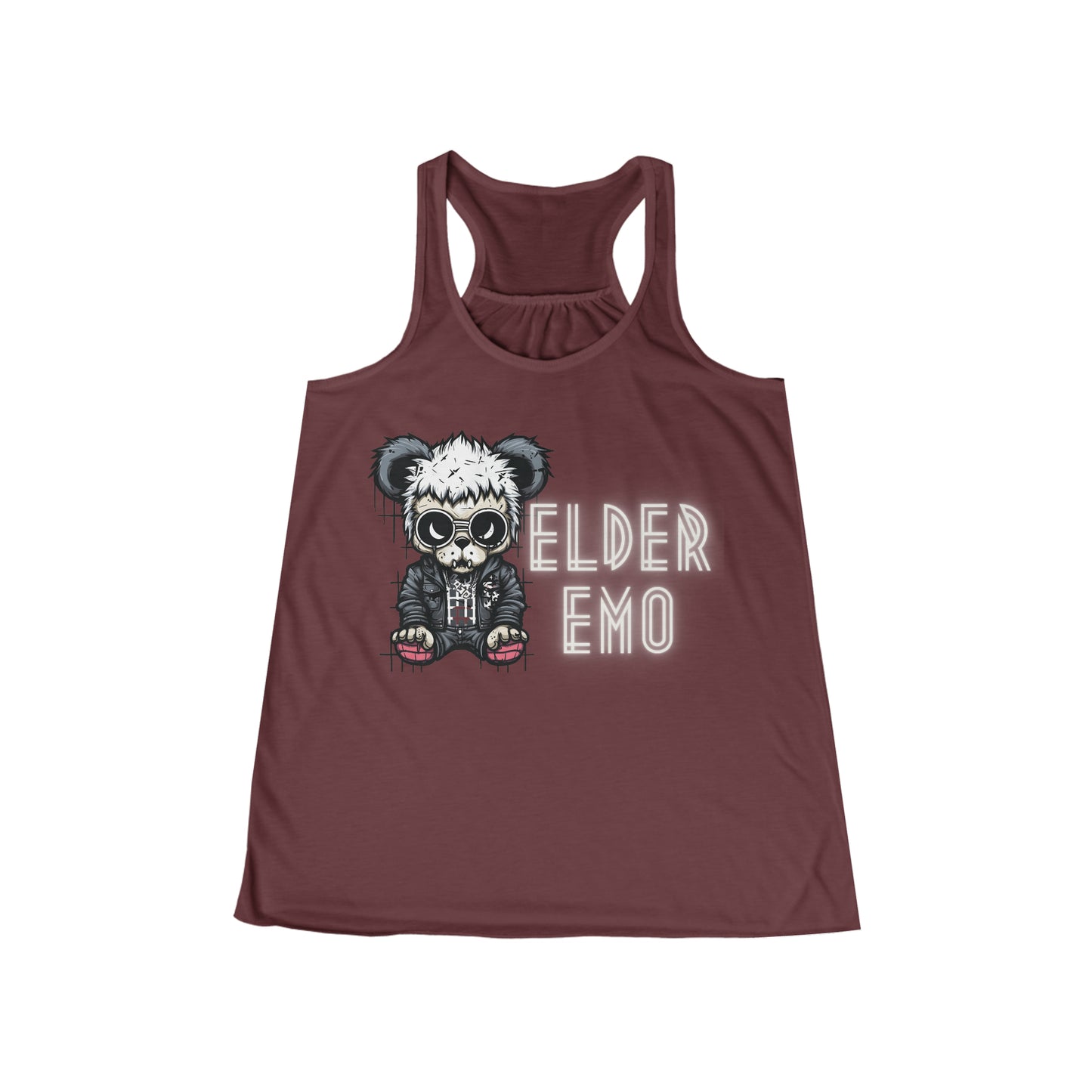 Flowy Racerback Tank Top - Emo Teddy 'Elder Emo'
