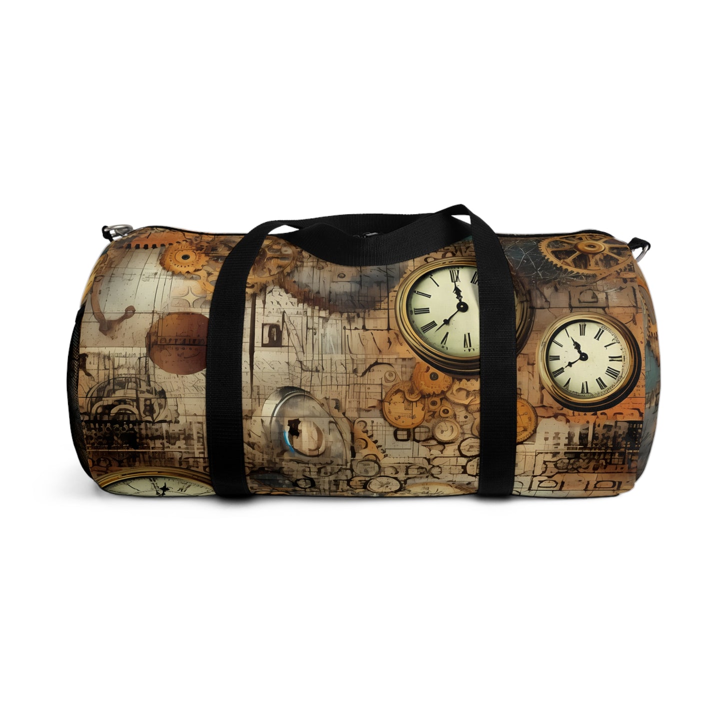 steampunk clock Gym Bag - vintage grunge travel duffel bag