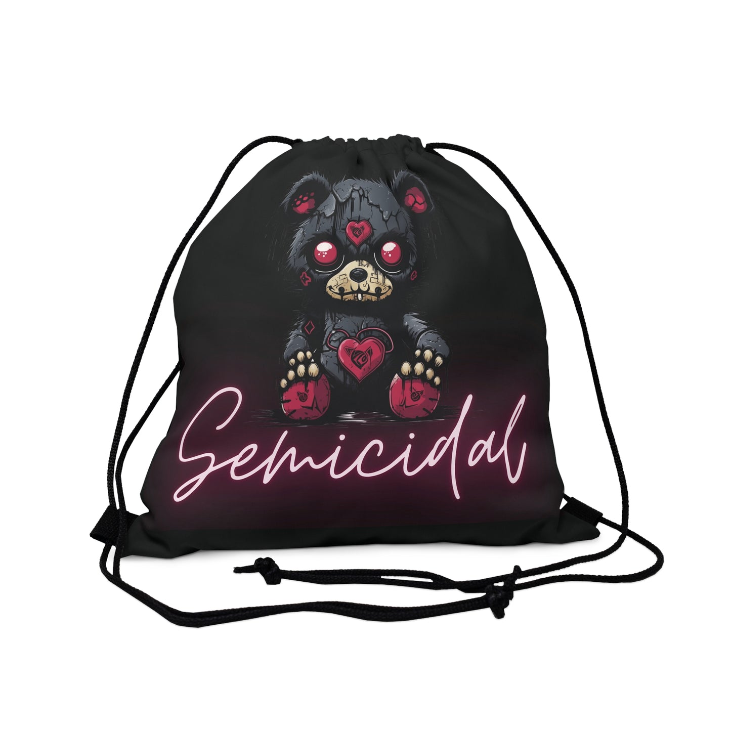 Fitness Drawstring Bag - Emo Teddy 'semicidal'